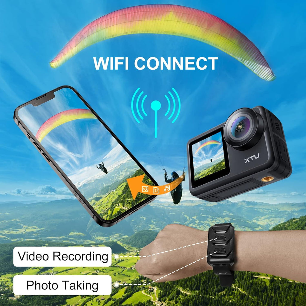 4K60FPS WiFi Action Camera with Dual Touch Screen Display H9672