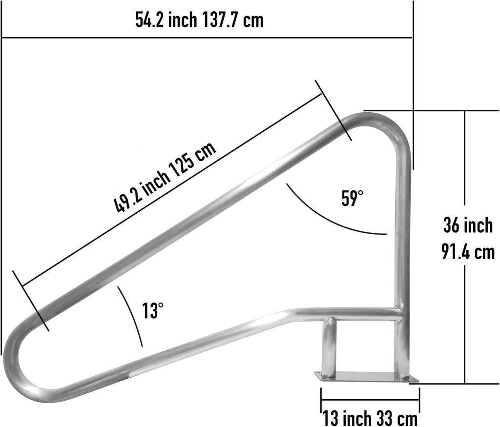 Pool Handrail 54x36 304 Stainless Steel I28237