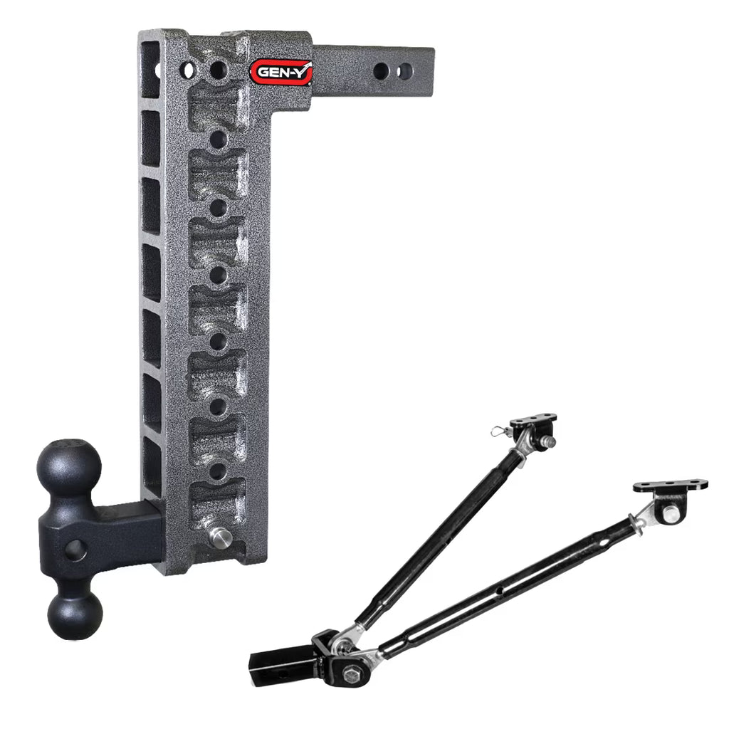 Adjustable 17.5" Drop Hitch with Dual-Ball Stabilizer Kit for 2" Receiver F62059