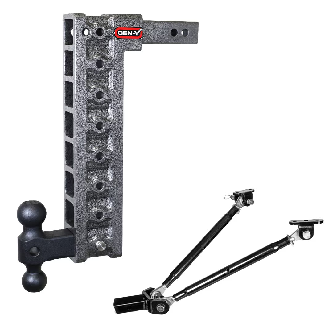 Adjustable 17.5" Drop Hitch with Dual-Ball Stabilizer Kit for 2" Receiver F62059