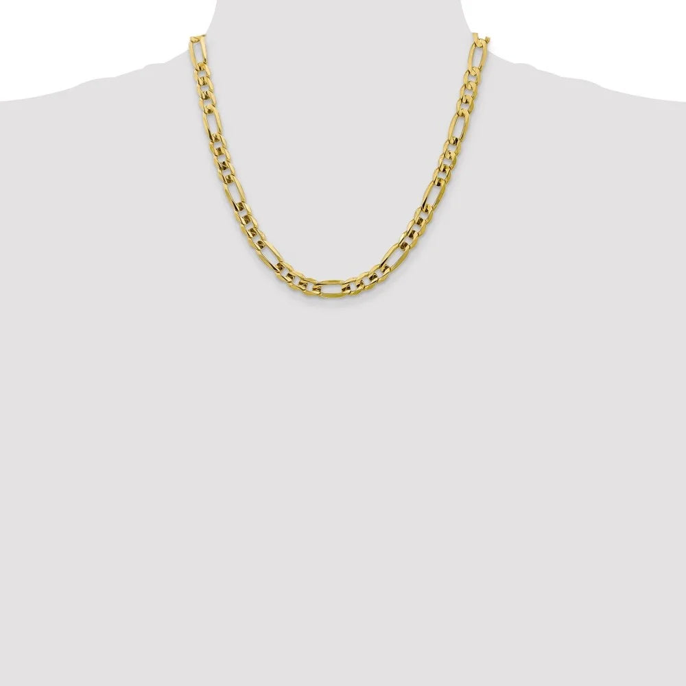 10K Yellow Gold Figaro Chain Necklace 20" S477