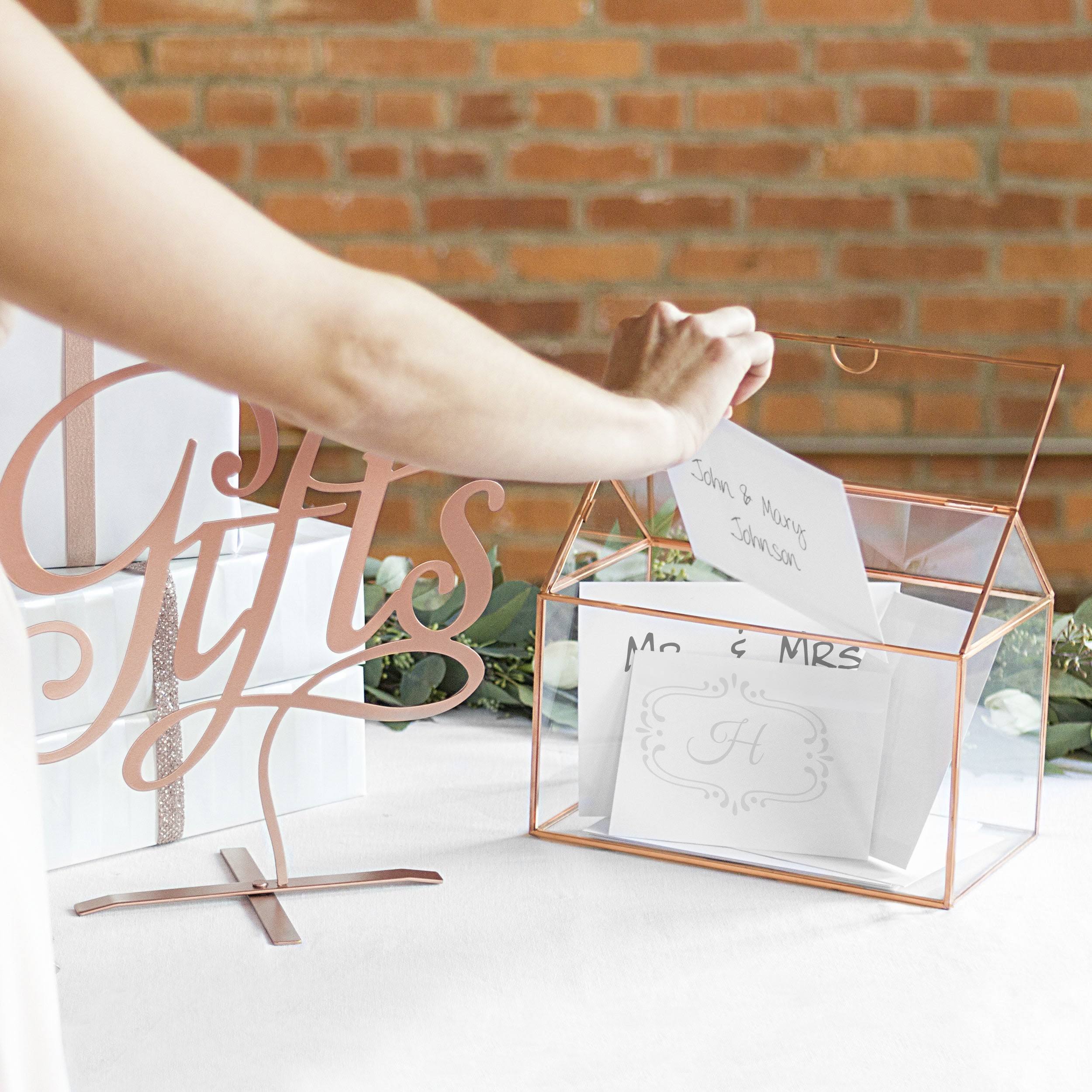 Personalized Glass Terrarium Card Holder T392142