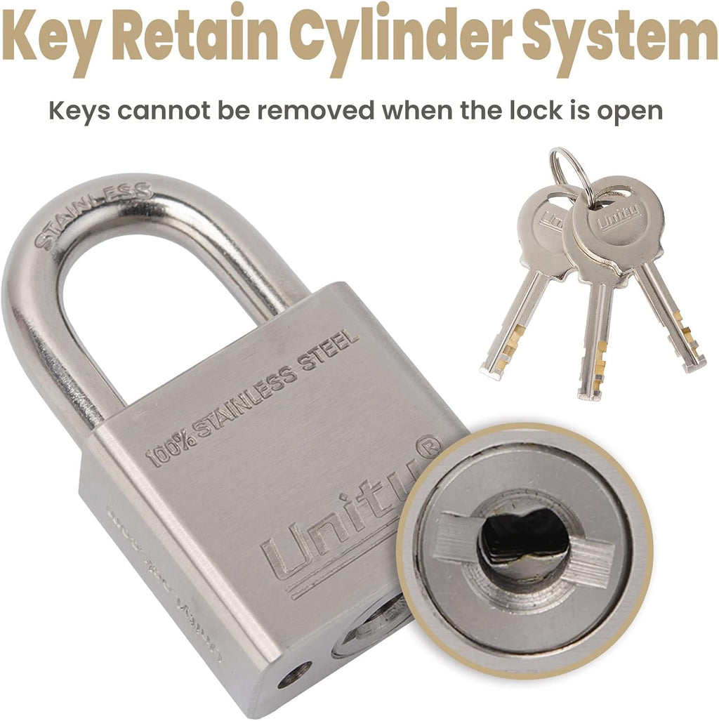 100% Stainless Steel Keyed Alike Marine Lock, Pack of 2 (50mm) J903303