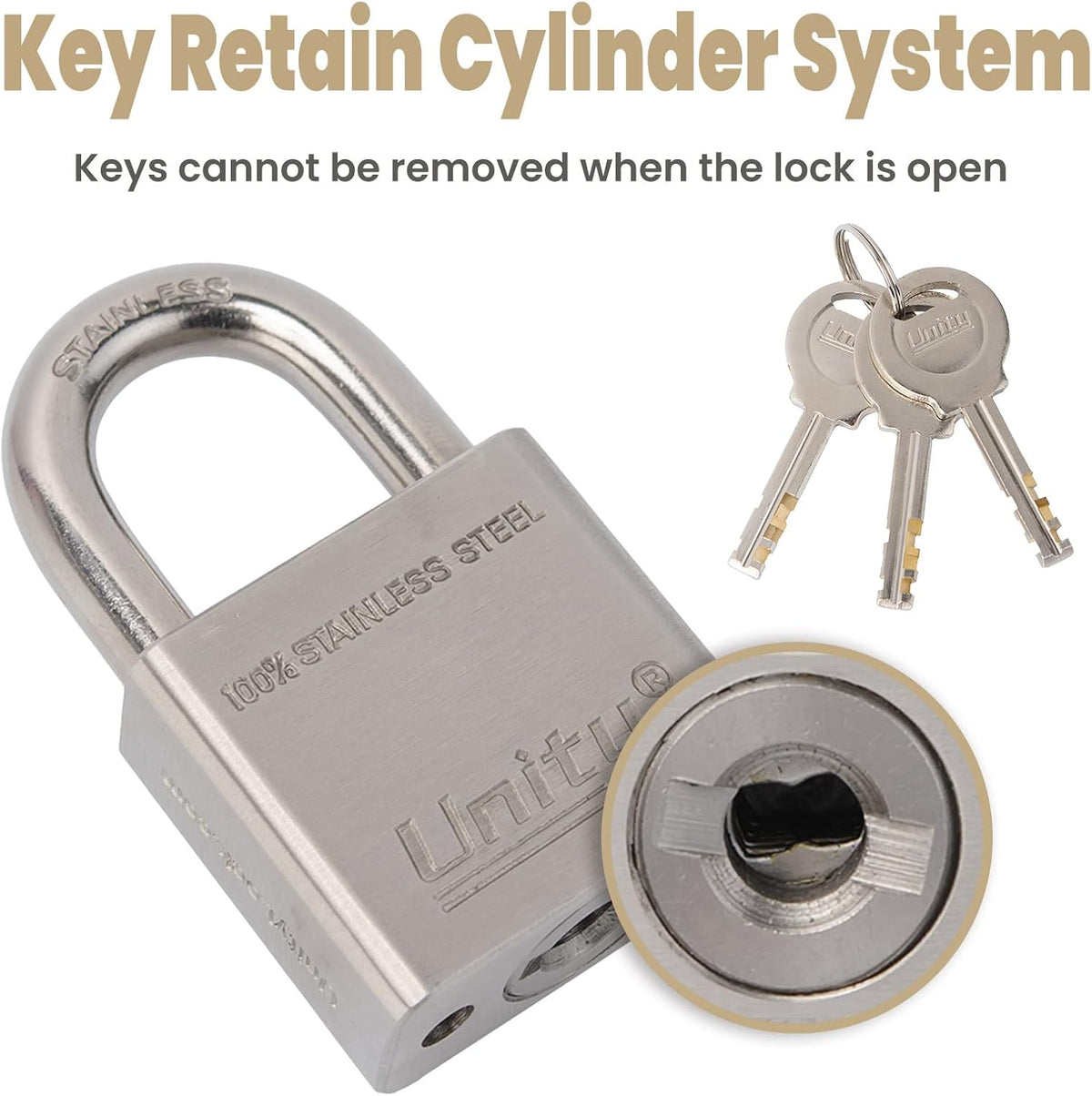 100% Stainless Steel Keyed Alike Marine Lock, Pack of 2 (50mm) J903303