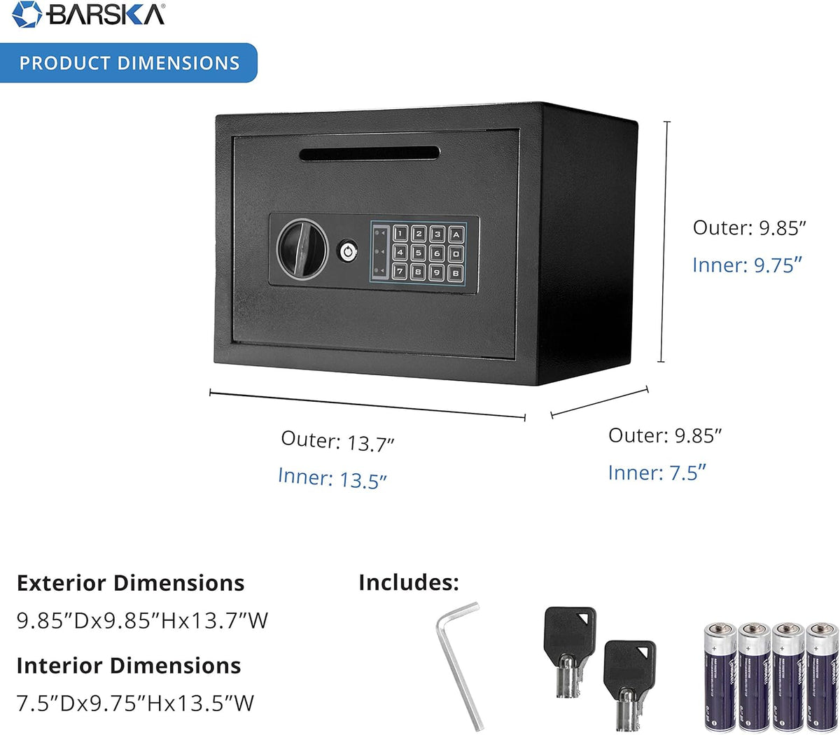 Compact Digital Depository Drop Safe with Front Load Drop Box A94100