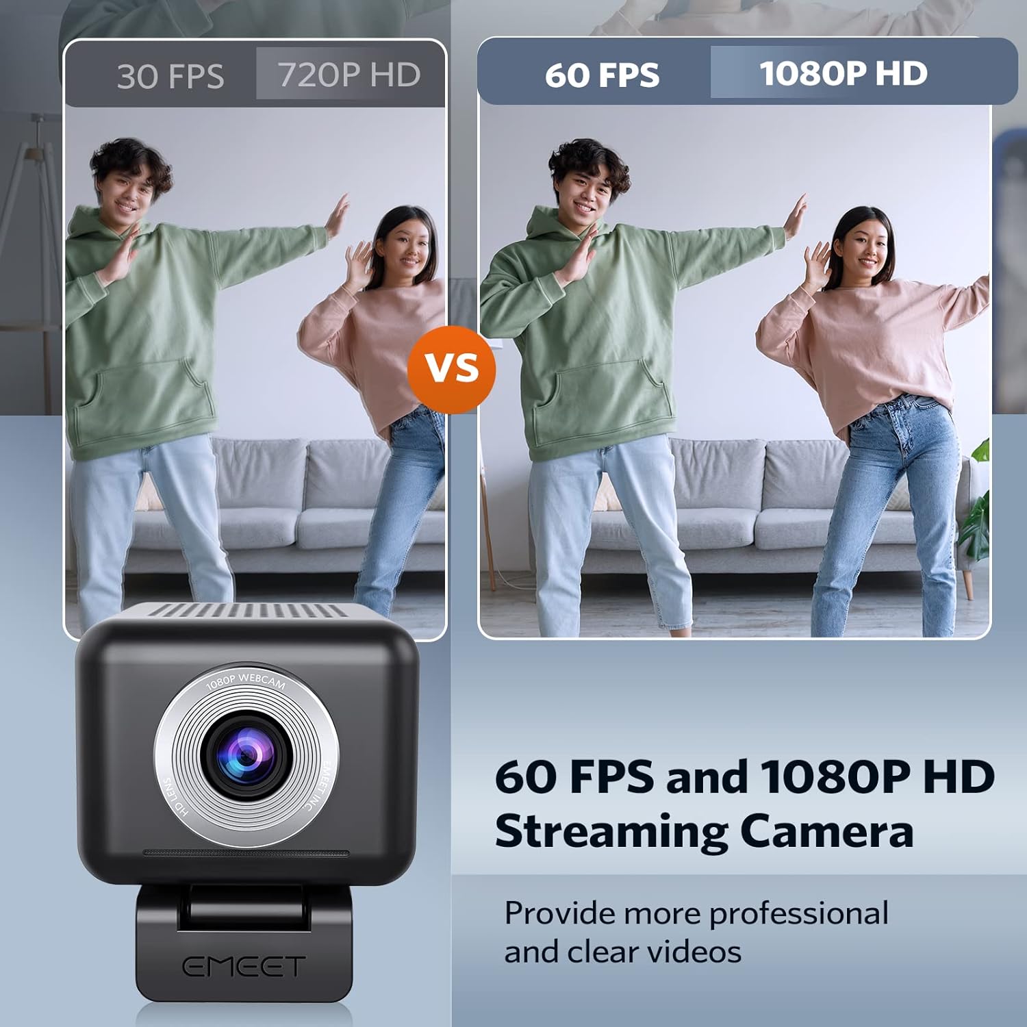 3 in 1 1080P 60FPS Webcam with Microphone and Speaker O8830