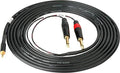 3.5mm Stereo to Dual 1/4 inch Mono Audio Cable 15 Feet T3876
