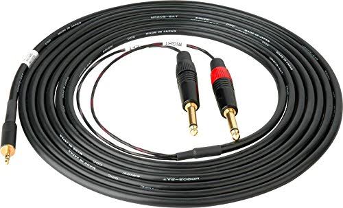 3.5mm Stereo to Dual 1/4 inch Mono Audio Cable 15 Feet T3876