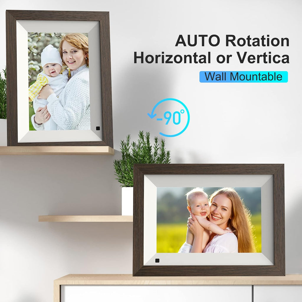 8-inch WiFi Digital Picture Frame Wood 16GB Wall Mountable F945