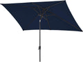 Navy Blue Rectangular Olefin Market Umbrella L4587