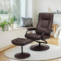 Gray PU Leather Recliner Chair with Ottoman S525