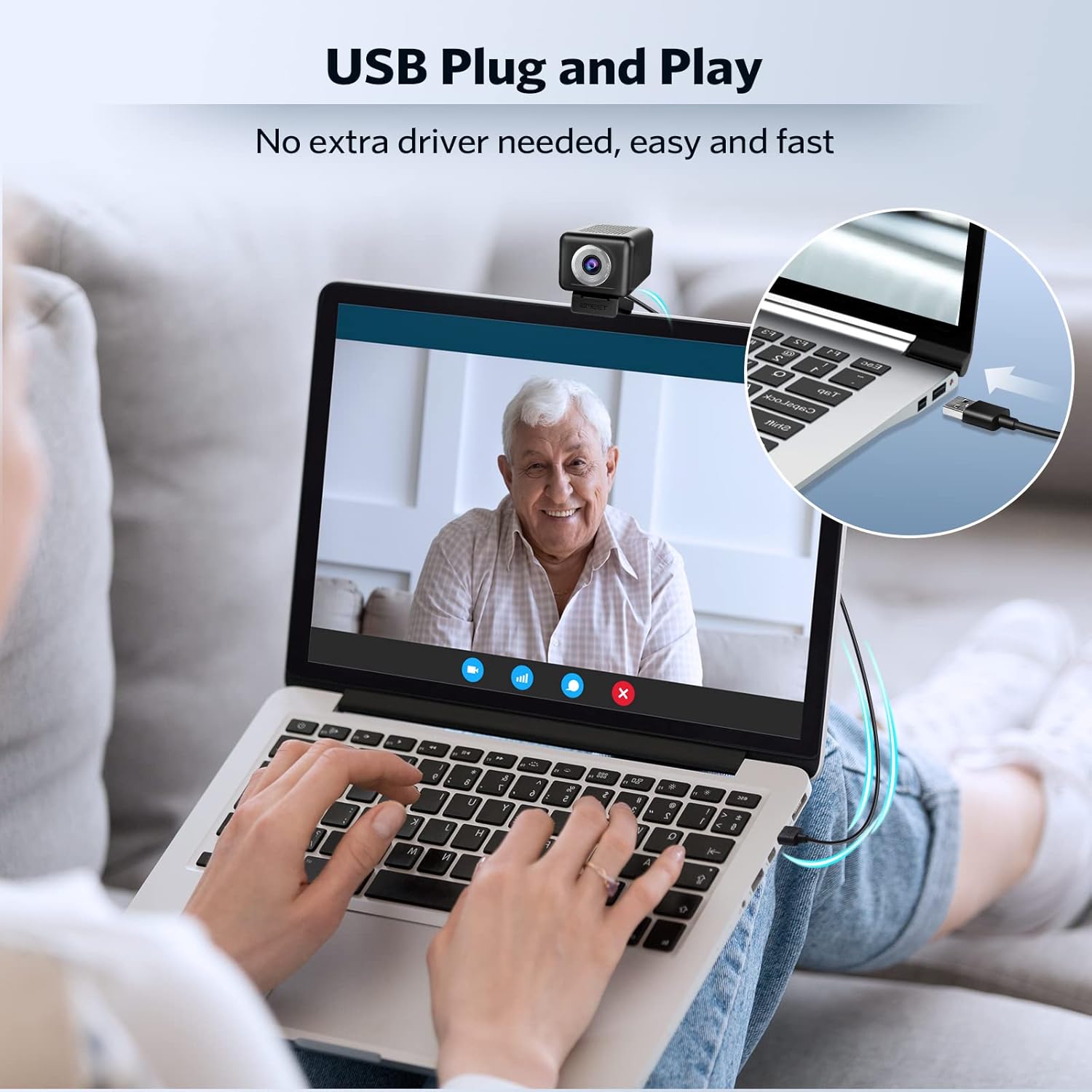 3 in 1 1080P 60FPS Webcam with Microphone and Speaker O8830