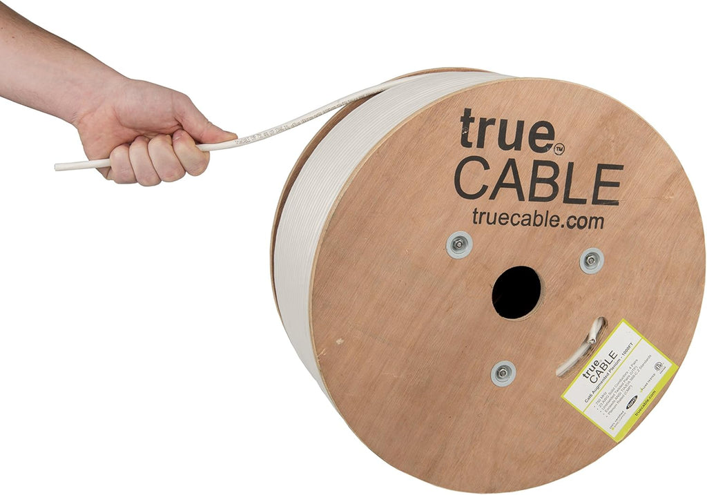 1000ft White 23AWG 4 Pair Solid Bare Copper Bulk Ethernet Cable Q146751