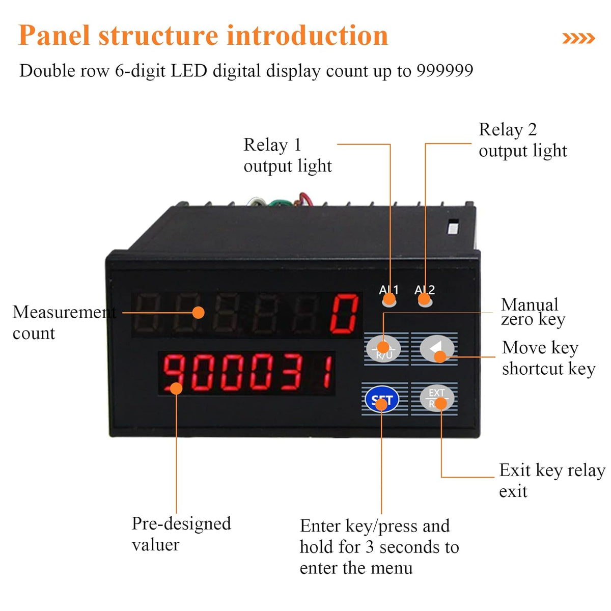 Digital Length Meter Counter with Control Function 0-999999 Z788