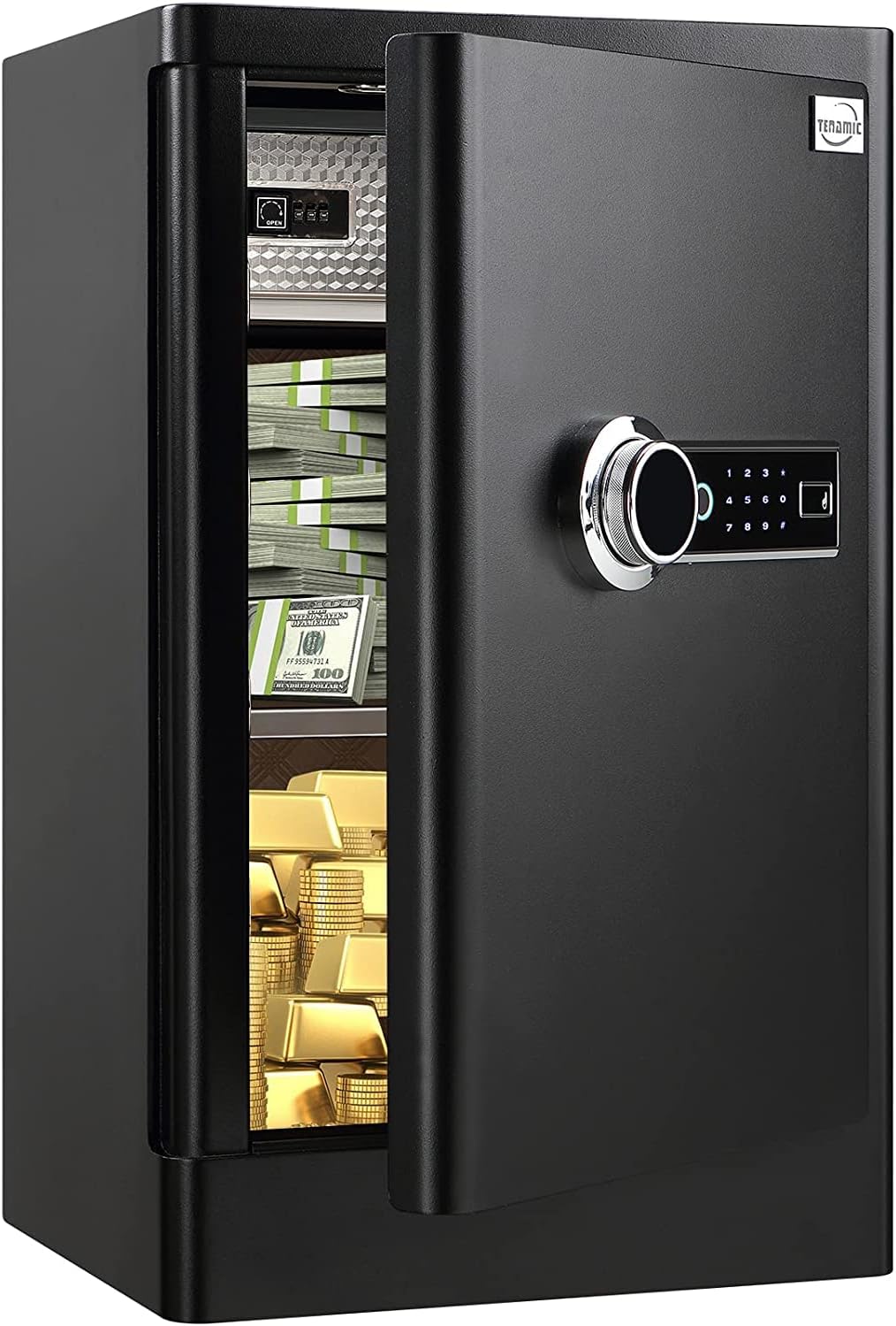 Fingerprint Safe Box 3.83 Cubic Feet with Separate Lock Box and Bottom Compartment L661