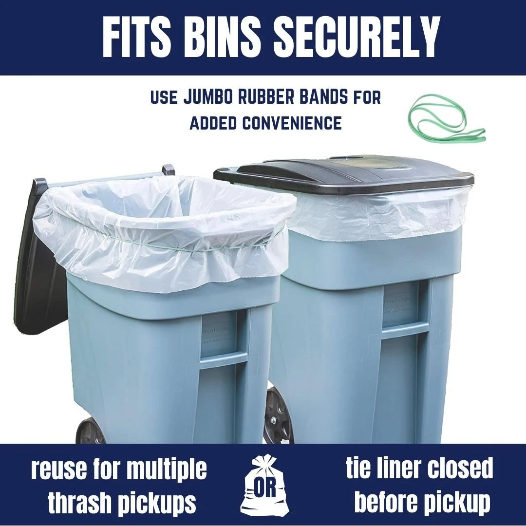 65 Gallon Black Heavy Duty Trash Bags, 50 Count V99467