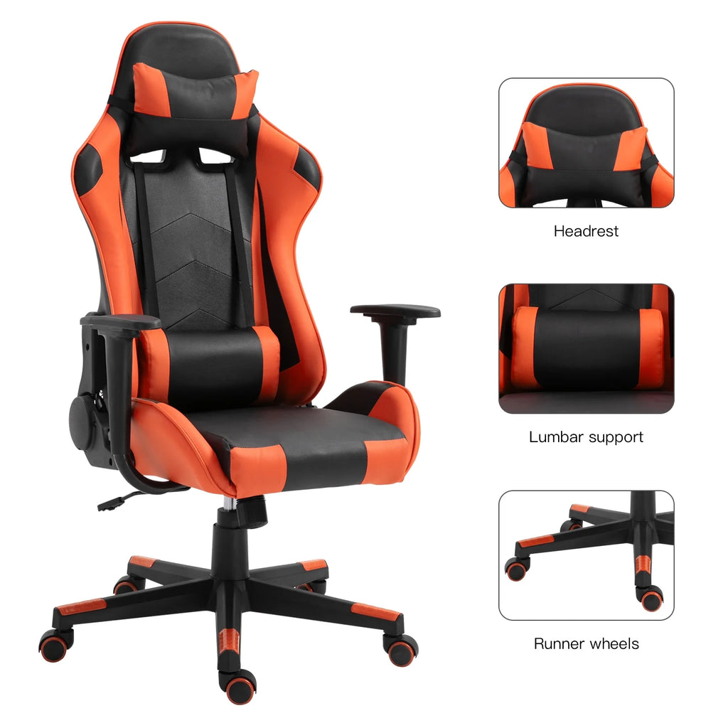 Black Orange Ergonomic Reclining Gaming Chair J7461
