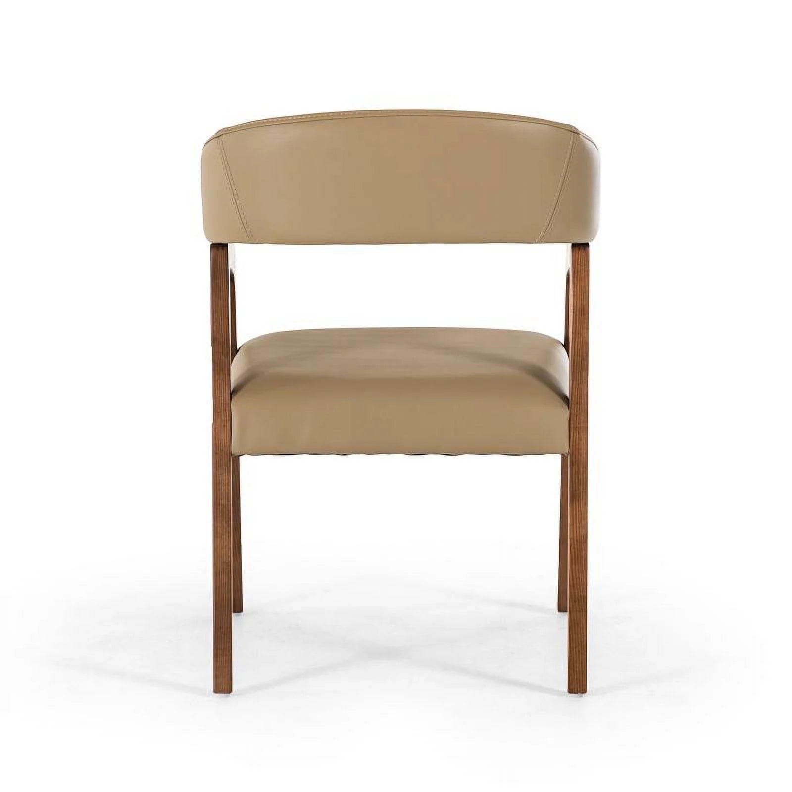 Taupe Leatherette and Walnut Wood Dining Chair Y62078