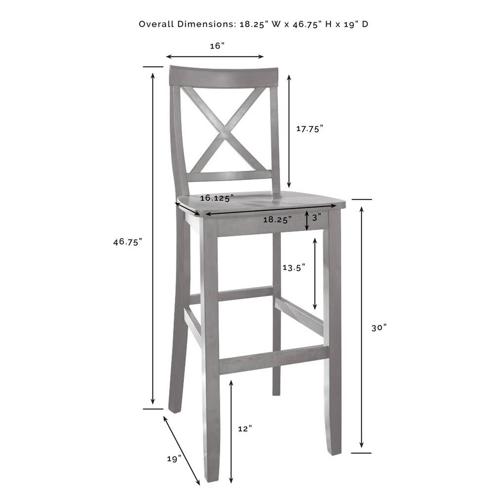 Mahogany X-Back Bar Stool Set of 2 Q696206