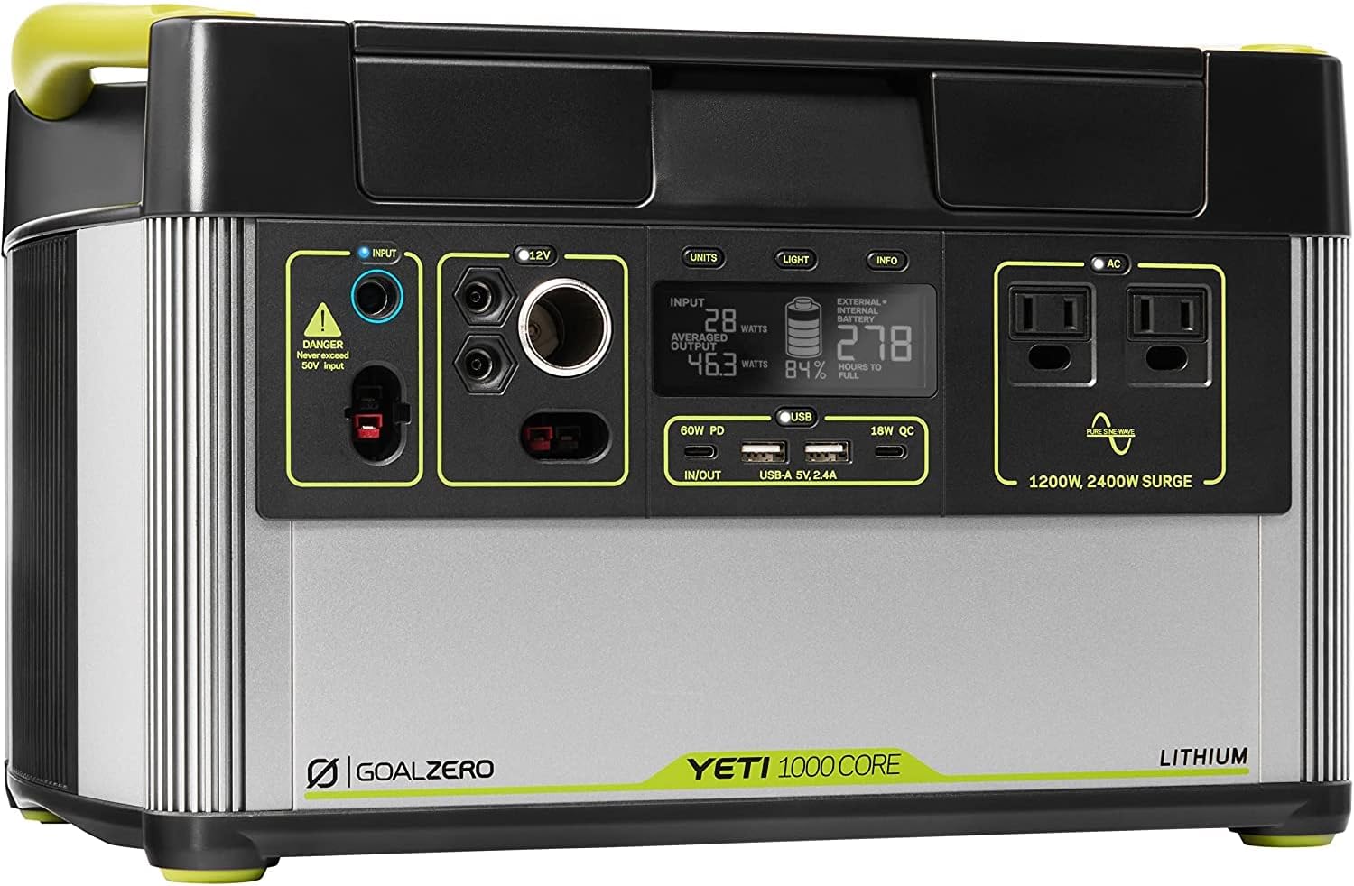 Portable Power Station, 1000 W, Solar-Powered Generator K2352