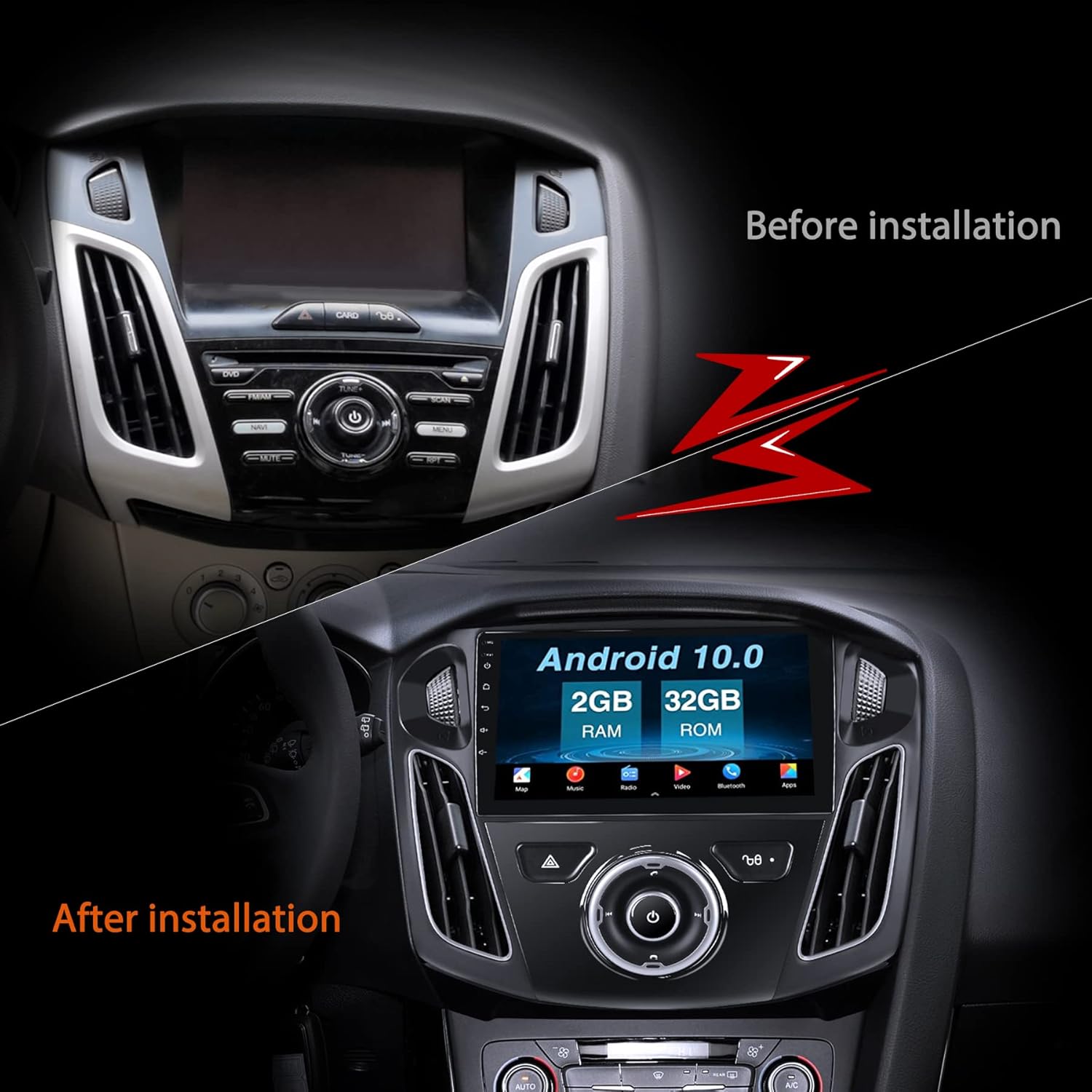 9 inch IPS Touch Screen Car Radio with CarPlay Bluetooth DSP N520684