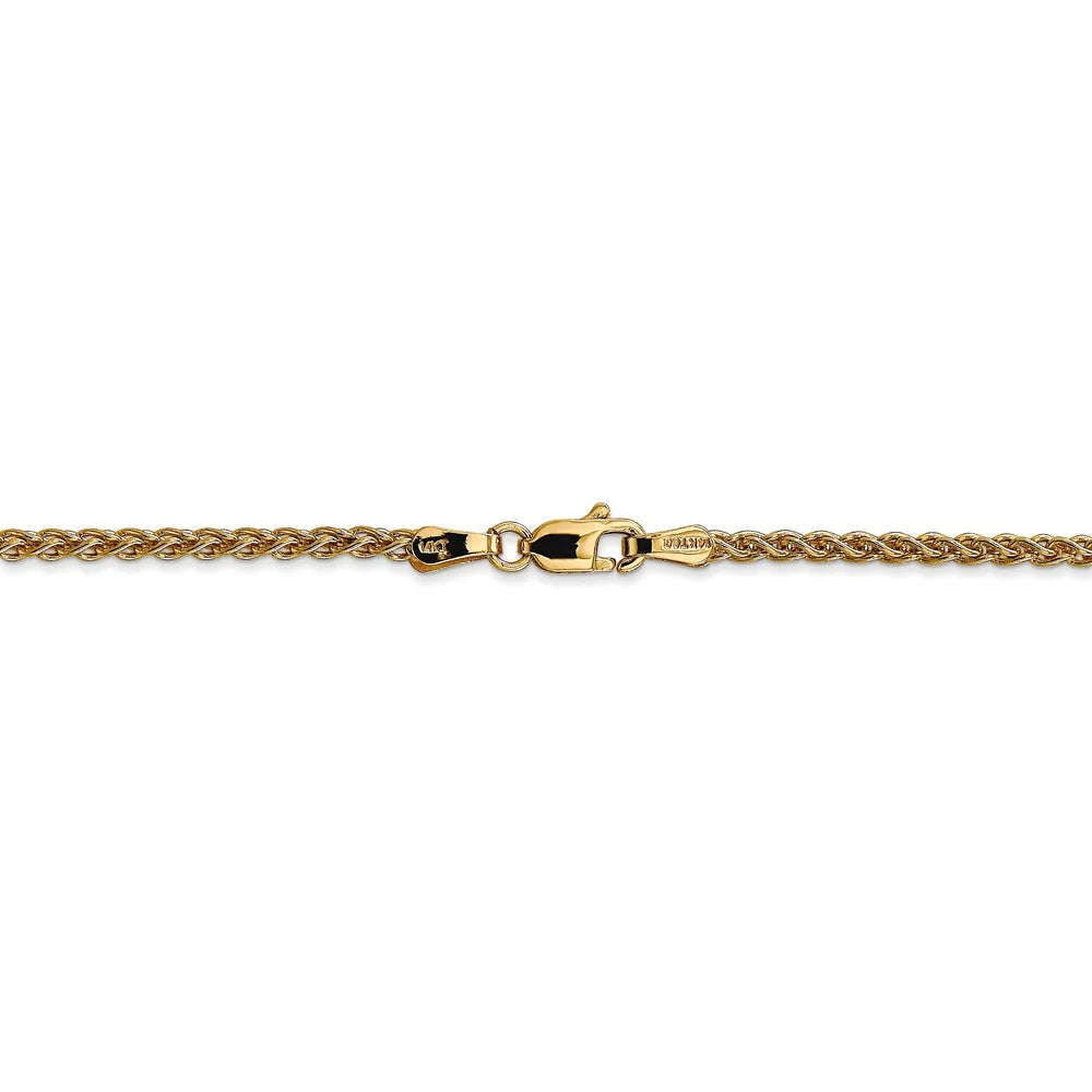 14kt Yellow Gold 2mm Spiga Chain 30 inch Lobster Clasp E901028