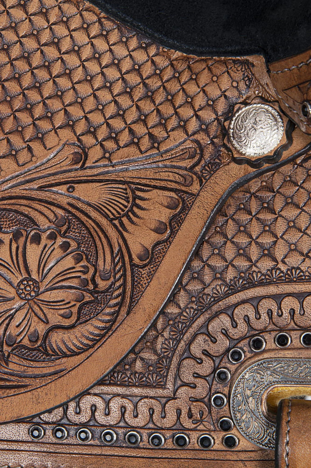 Dark Brown Leather Barrel Racing Saddle H502260