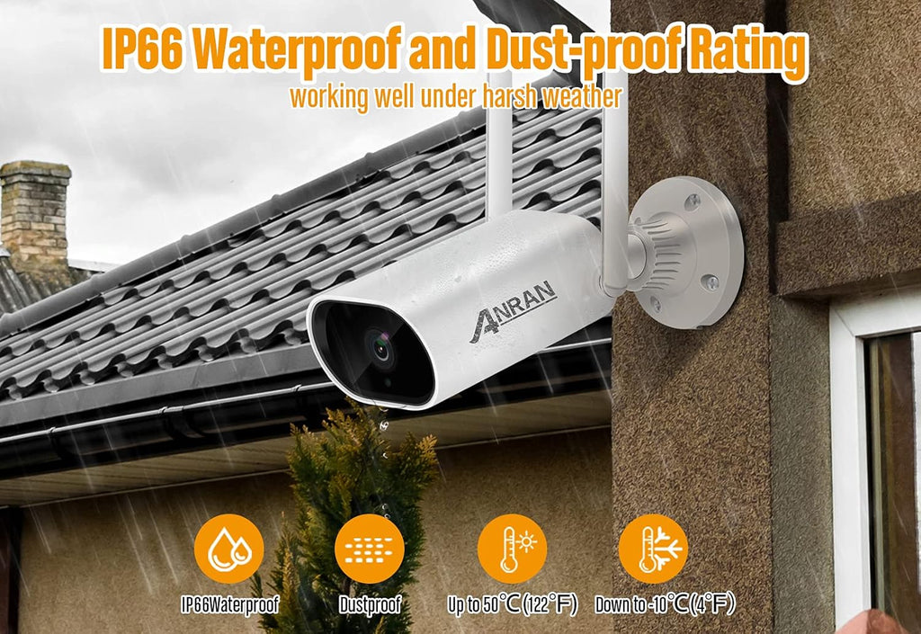 8 Channel 2K NVR 4Pcs 3MP Outdoor WiFi Security Camera with 1TB Hard Drive X25740