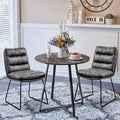 Faux Leather Side Chair Set of 2, Brown B9053