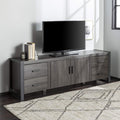 70 Inch Charcoal Wood TV Stand with Cabinet Doors J204163