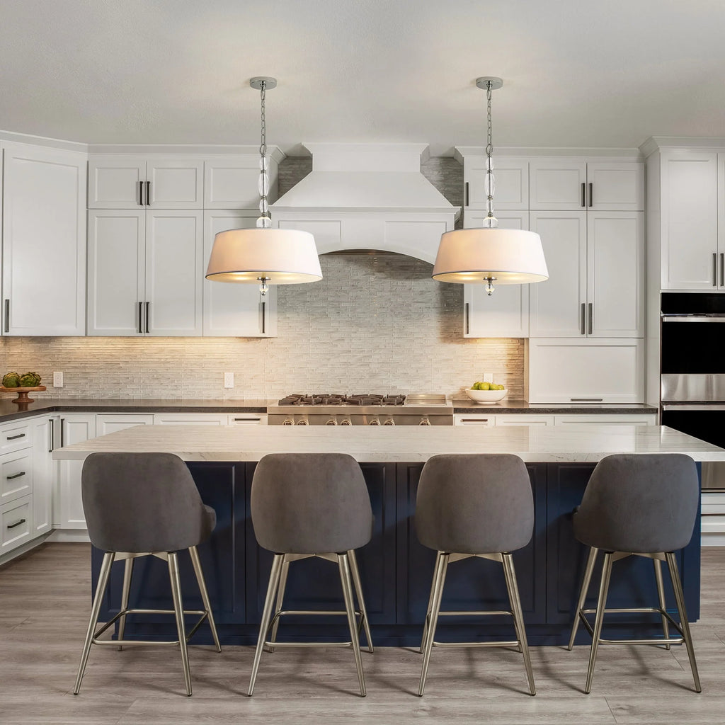 4-Light Dimmable Fabric Chandelier Y693