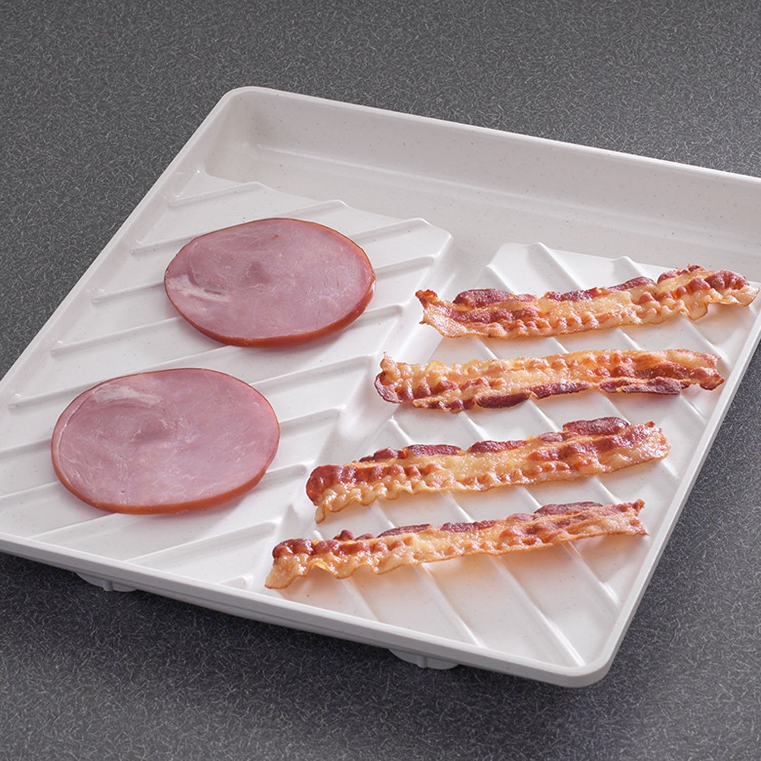 White Microwave Bacon Tray L4797