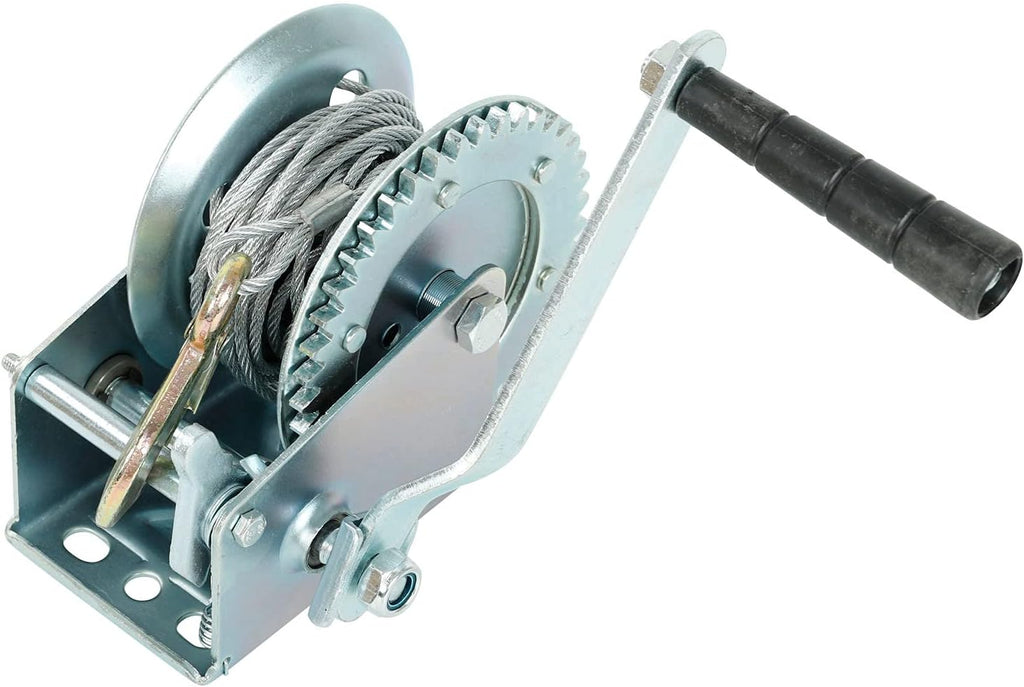 3500lbs Dual Gear Hand Winch Polyester Strap Pack of 2 C330