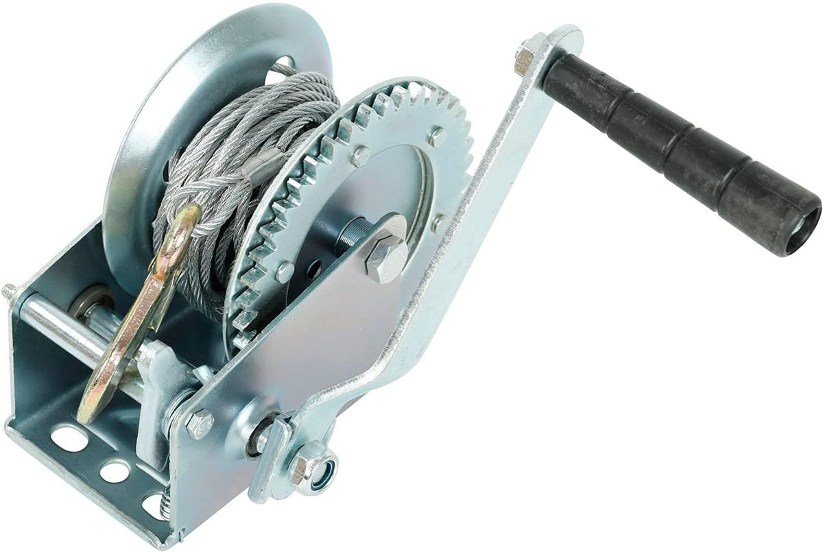 3500lbs Dual Gear Hand Winch Polyester Strap Pack of 2 C330