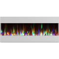 White Recessed Wall Mounted Electric Fireplace with Crystal and LED Display I79597