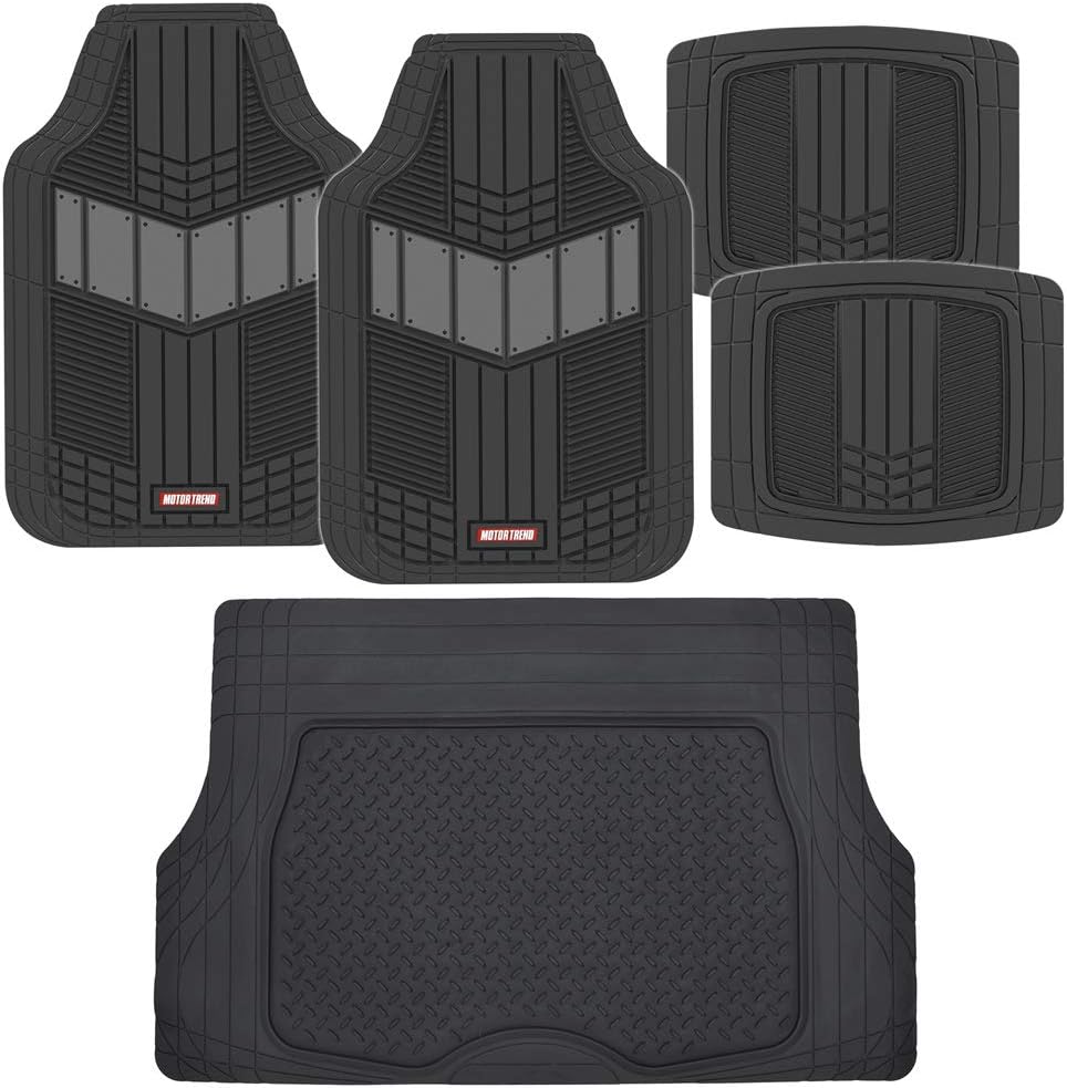 Gray Rubber Auto Floor Mats with Cargo Trunk Liner I93246