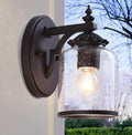 Farmhouse Exterior Lantern with Glass, Die Casting Aluminum 1-Light Wall Light C6451
