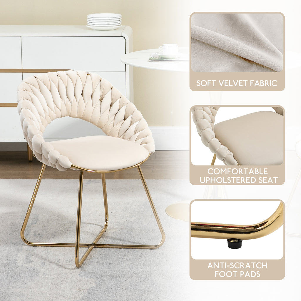 Velvet Accent Chairs Set of 2 with Gold Legs X41422