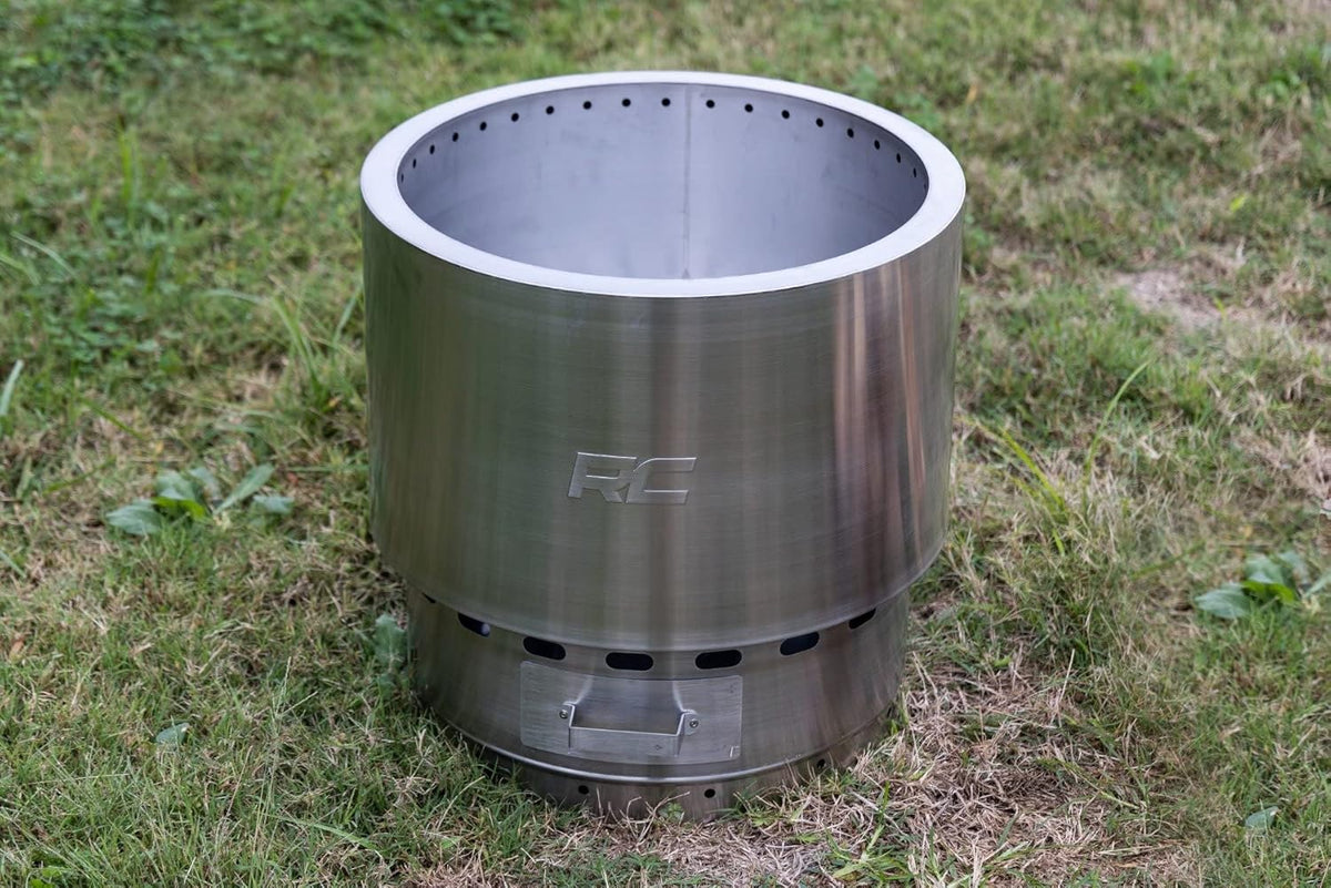 Stainless Steel Smokeless Fire Pit with Carry Bag V279877