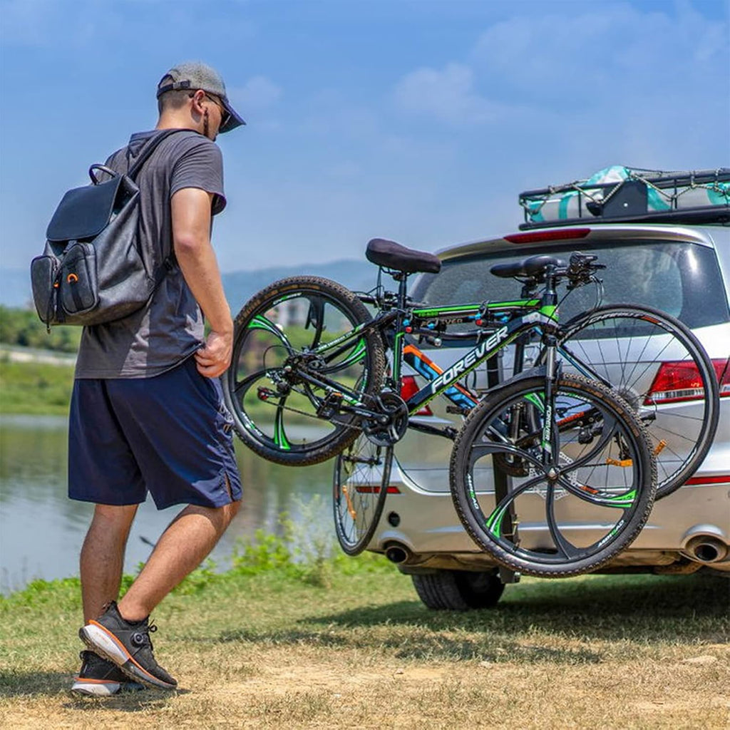 Hitch Bike Rack with Reflector and 2 Receiver, Heavy Duty Bicycle Carrier X771224