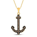 Brown Diamond Anchor Pendant M644