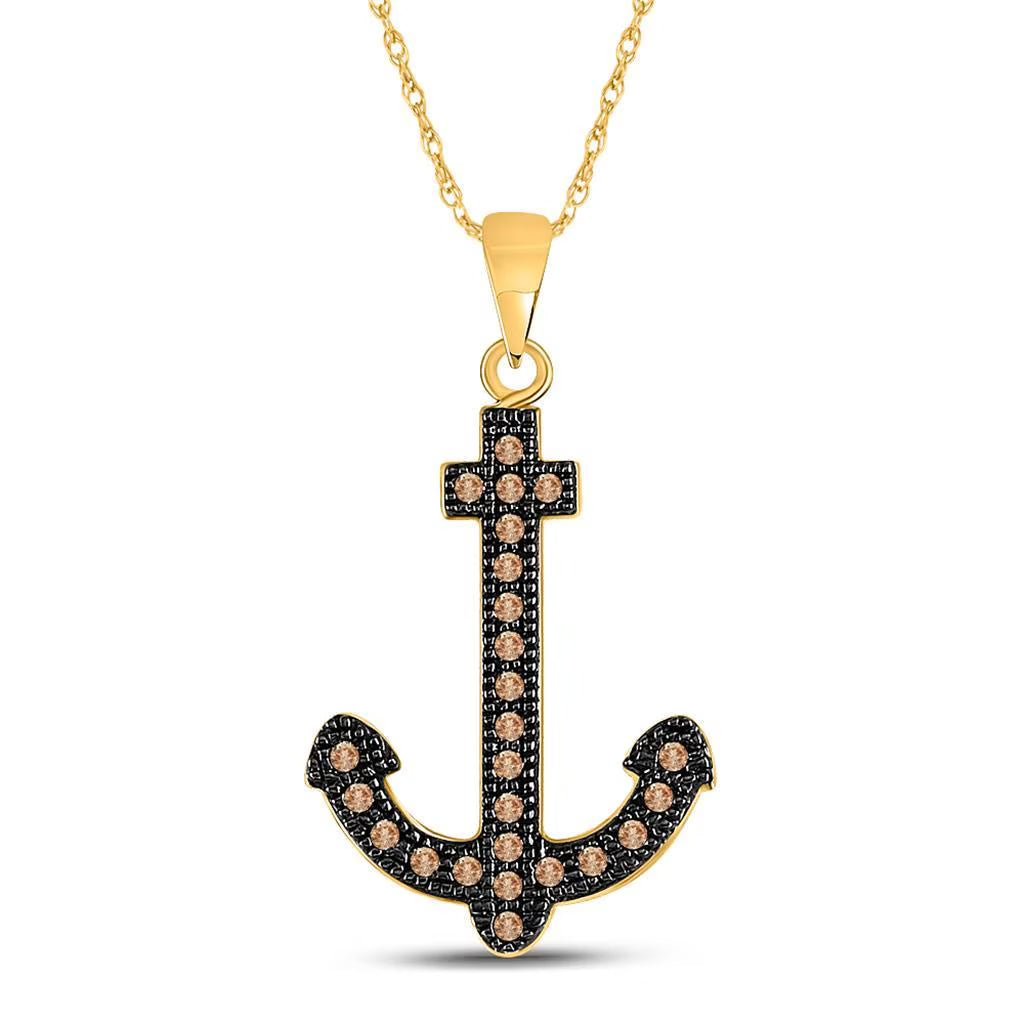 Brown Diamond Anchor Pendant M644