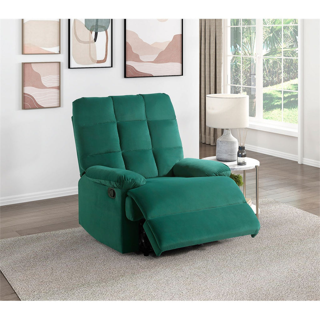 Green Velvet Manual Recliner X60891