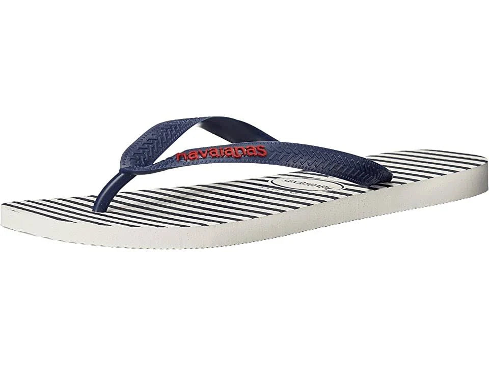 White/Navy Blue/White Flip Flops P192933