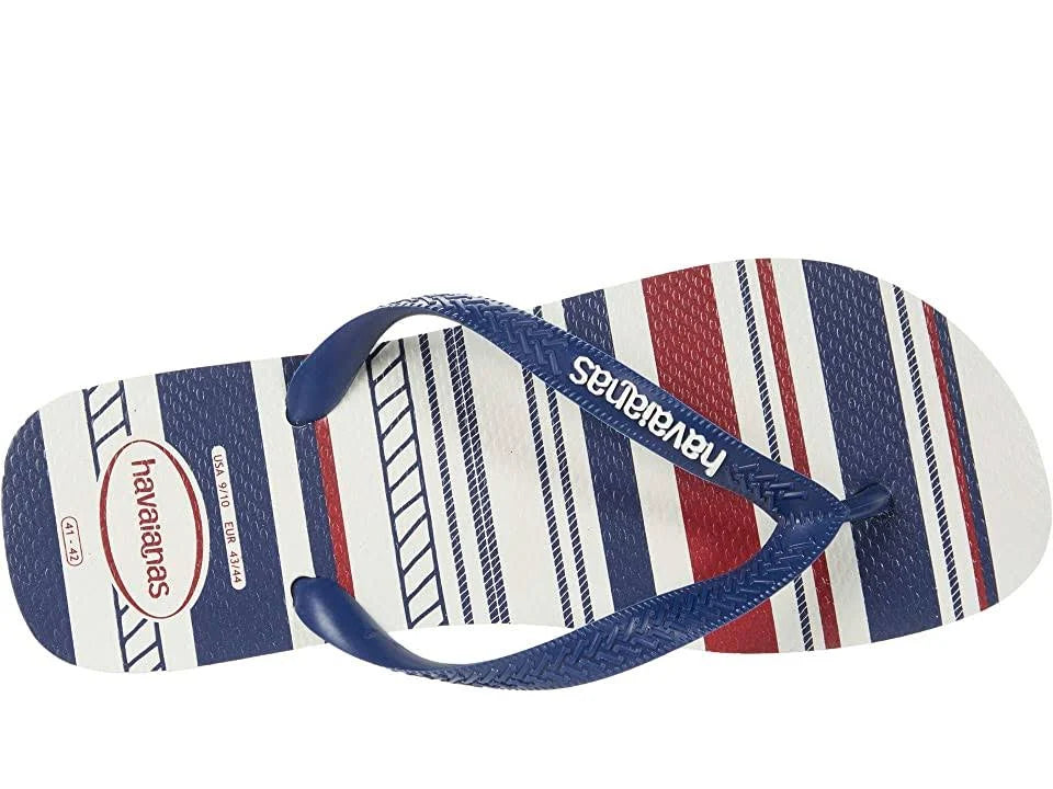 White/Navy Blue/White Flip Flops P192933