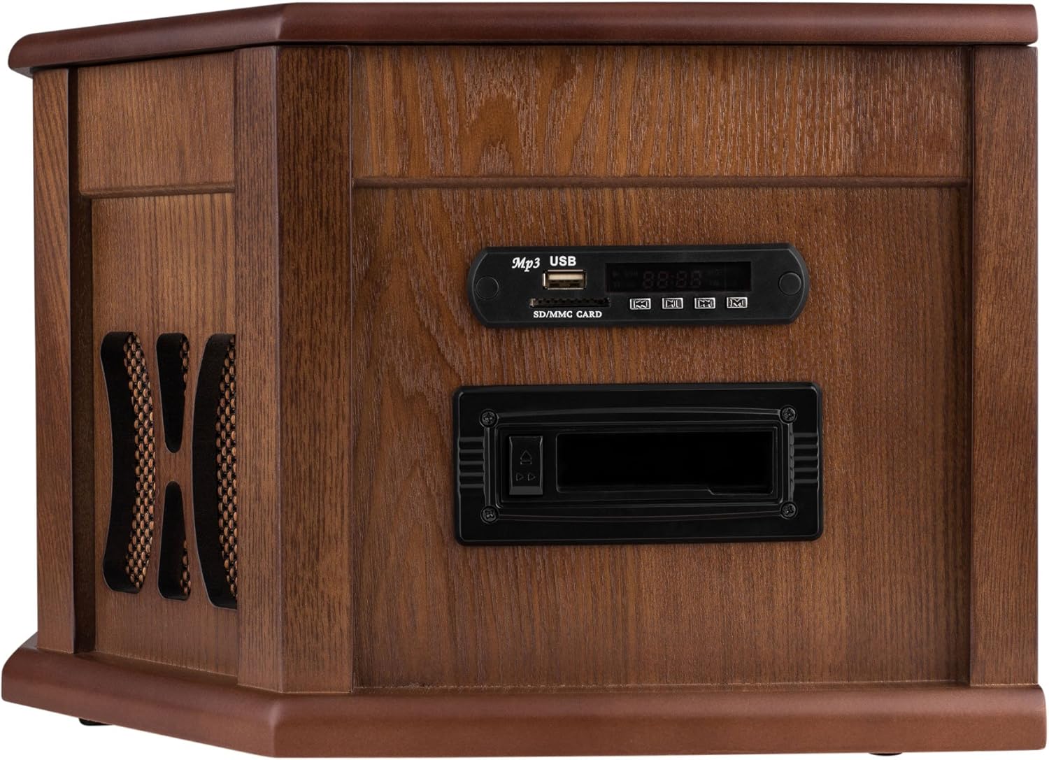 8-in-1 Natural Wood Turntable Stereo System with Bluetooth V7962
