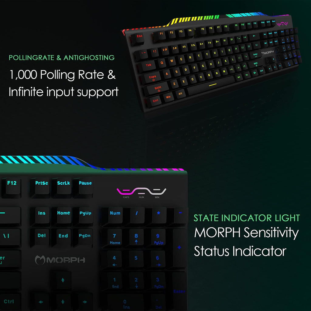 Black USB Wired RGB Mechanical Gaming Keyboard Z42419
