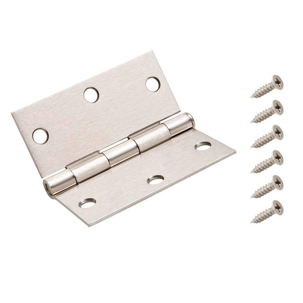 3-1/2 in. Square Corner Satin Nickel Door Hinge Value Pack (48-Pack) M827811