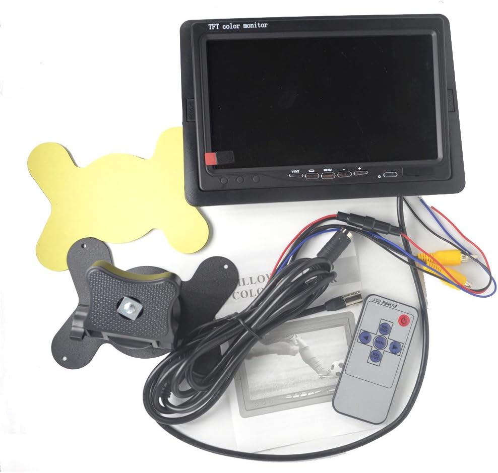 12V 24V Vehicle Backup Camera System Rear View Camera with 7 Monitor and 34 ft AV Cables Y7539