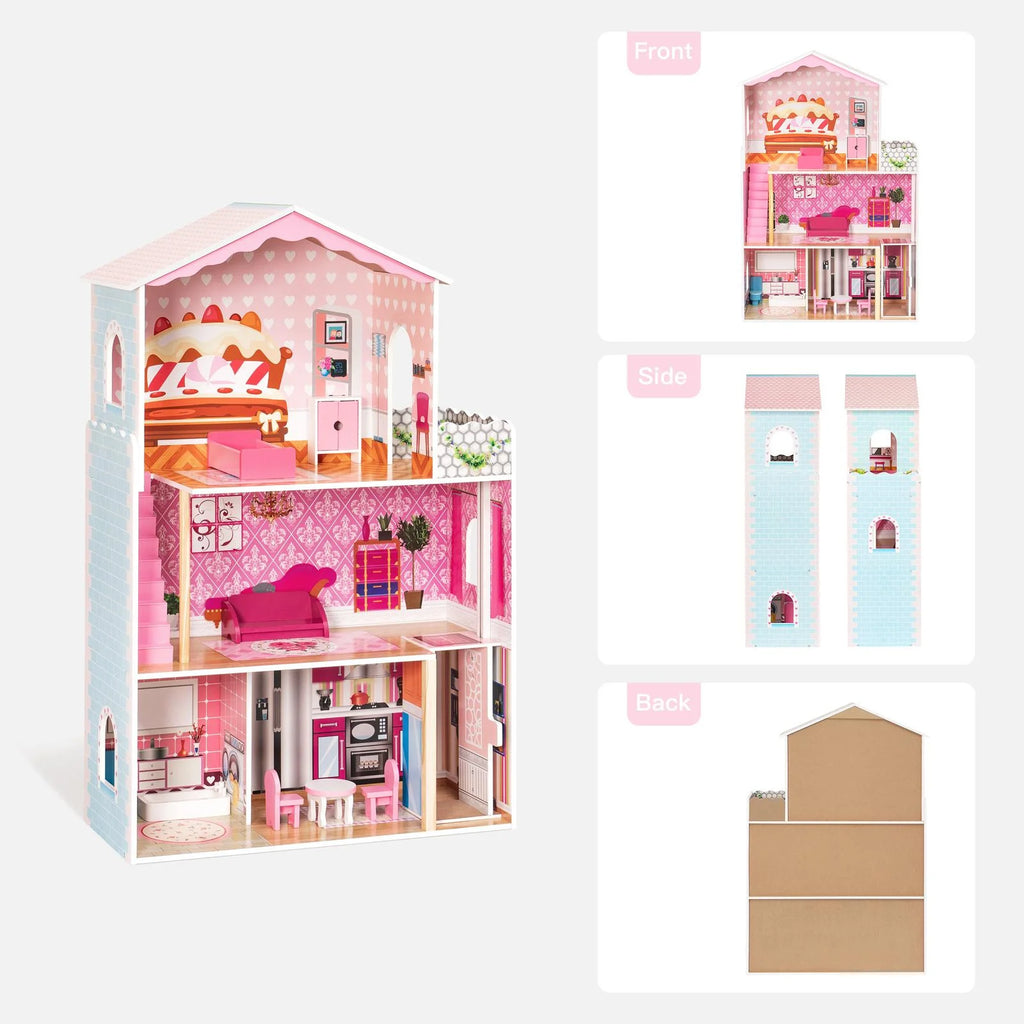 Dollhouse Kit with Accessories and Furniture, 31.1'' x 11.4'' x 42.5'' Q310730